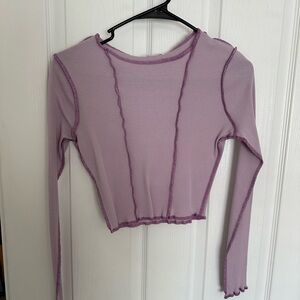 Purple color block long sleeve